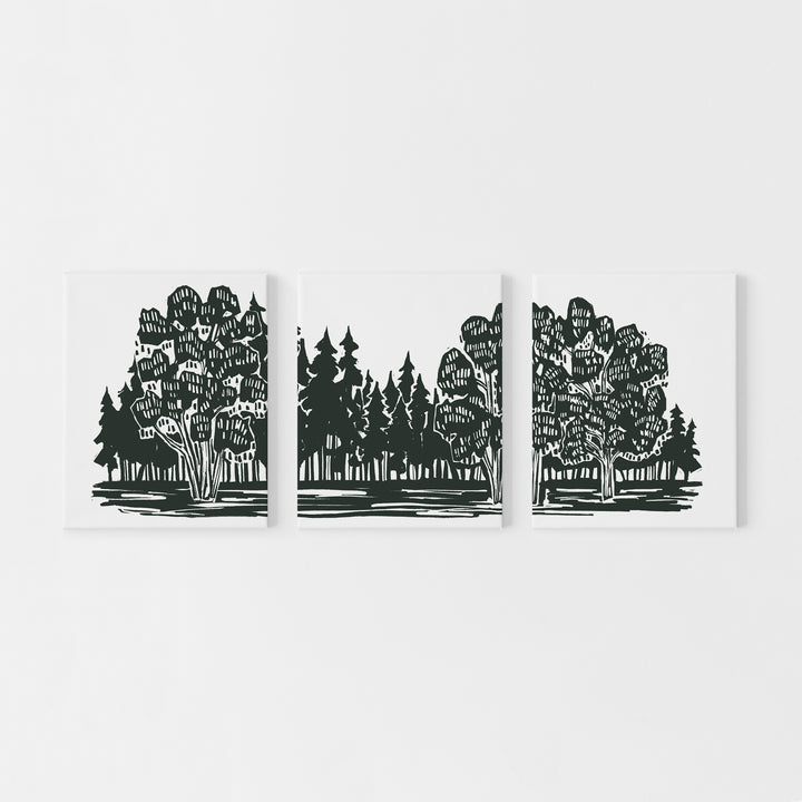 Shadowed Woodland Triptych - Set of 3 - Jetty Home