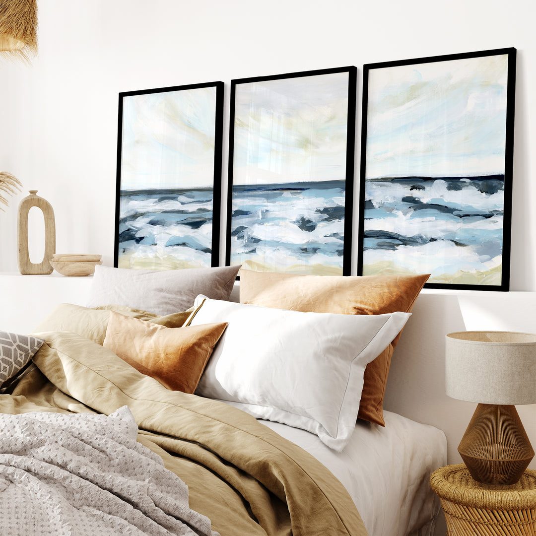 Blue Seascape Horizon - Set of 3 - Jetty Home