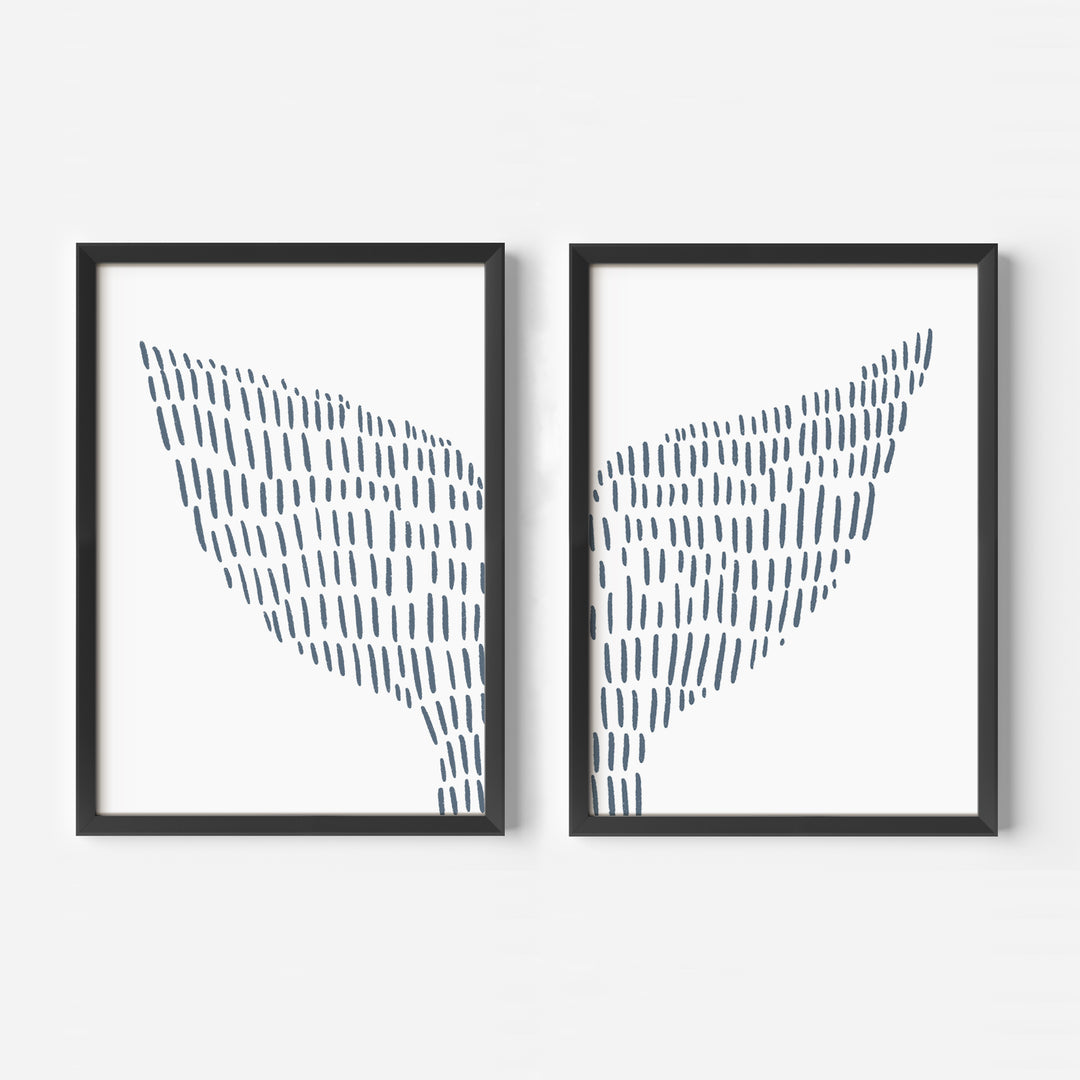 Whale Tail Modern Illustration - Set of 2 - Jetty Home