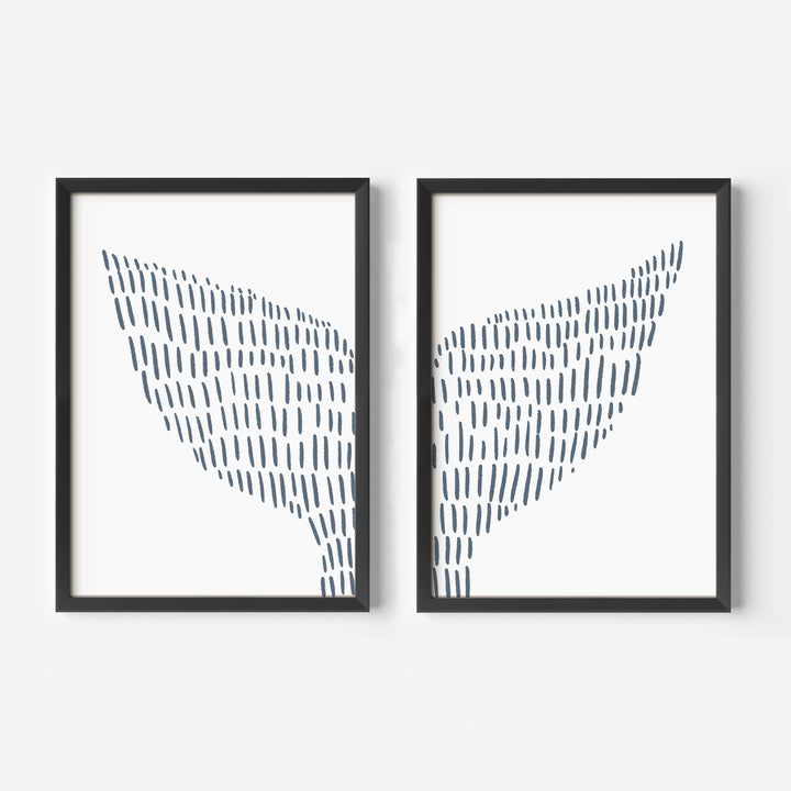 Whale Tail Modern Illustration - Set of 2 - Jetty Home