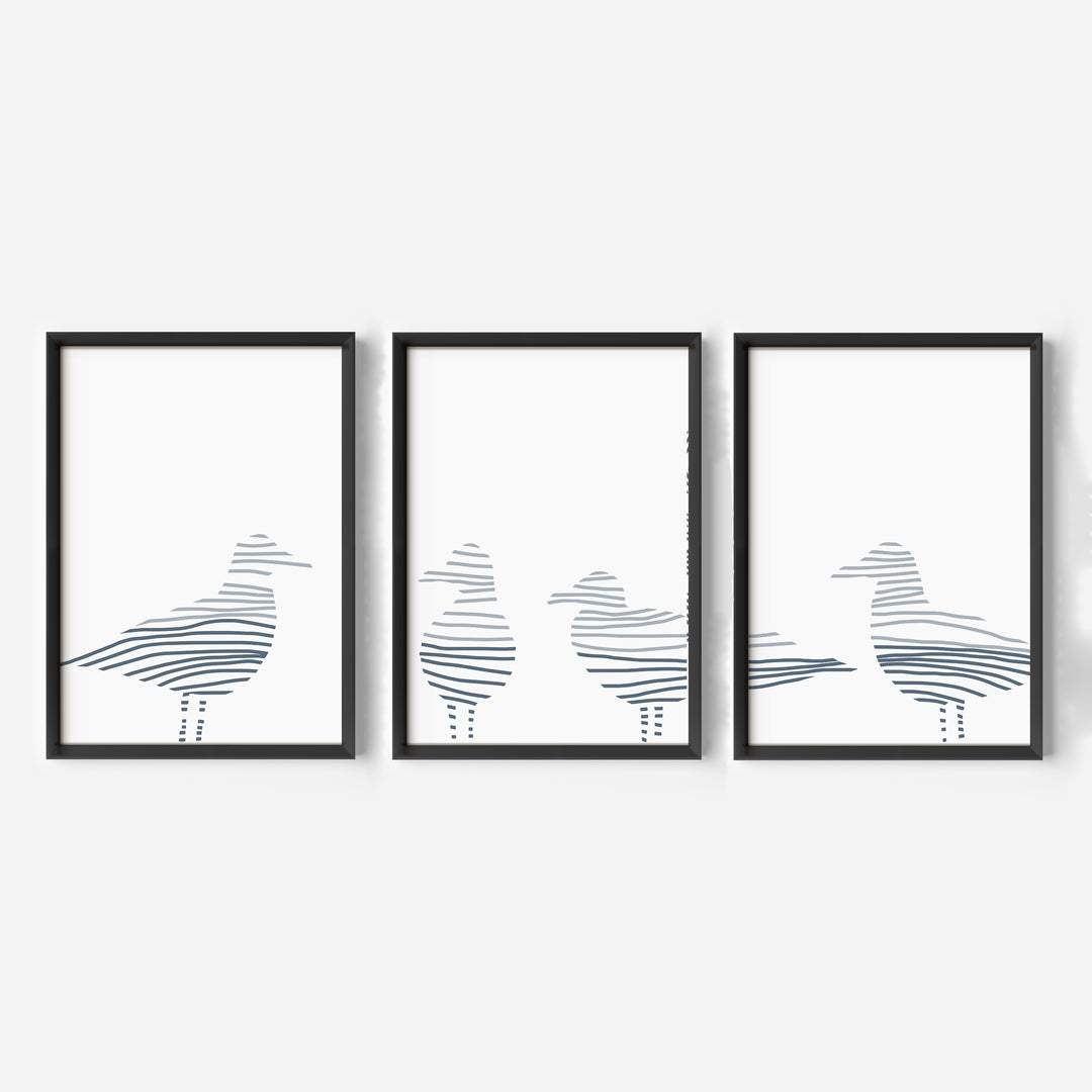 Sea Gull Gathering - Set of 3 - Jetty Home