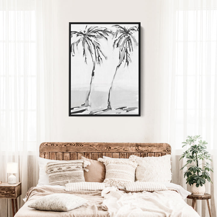 Black & White Leaning Palms - Jetty Home