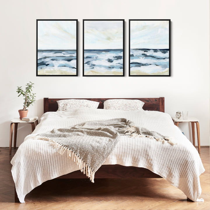 Blue Seascape Horizon - Set of 3 - Jetty Home