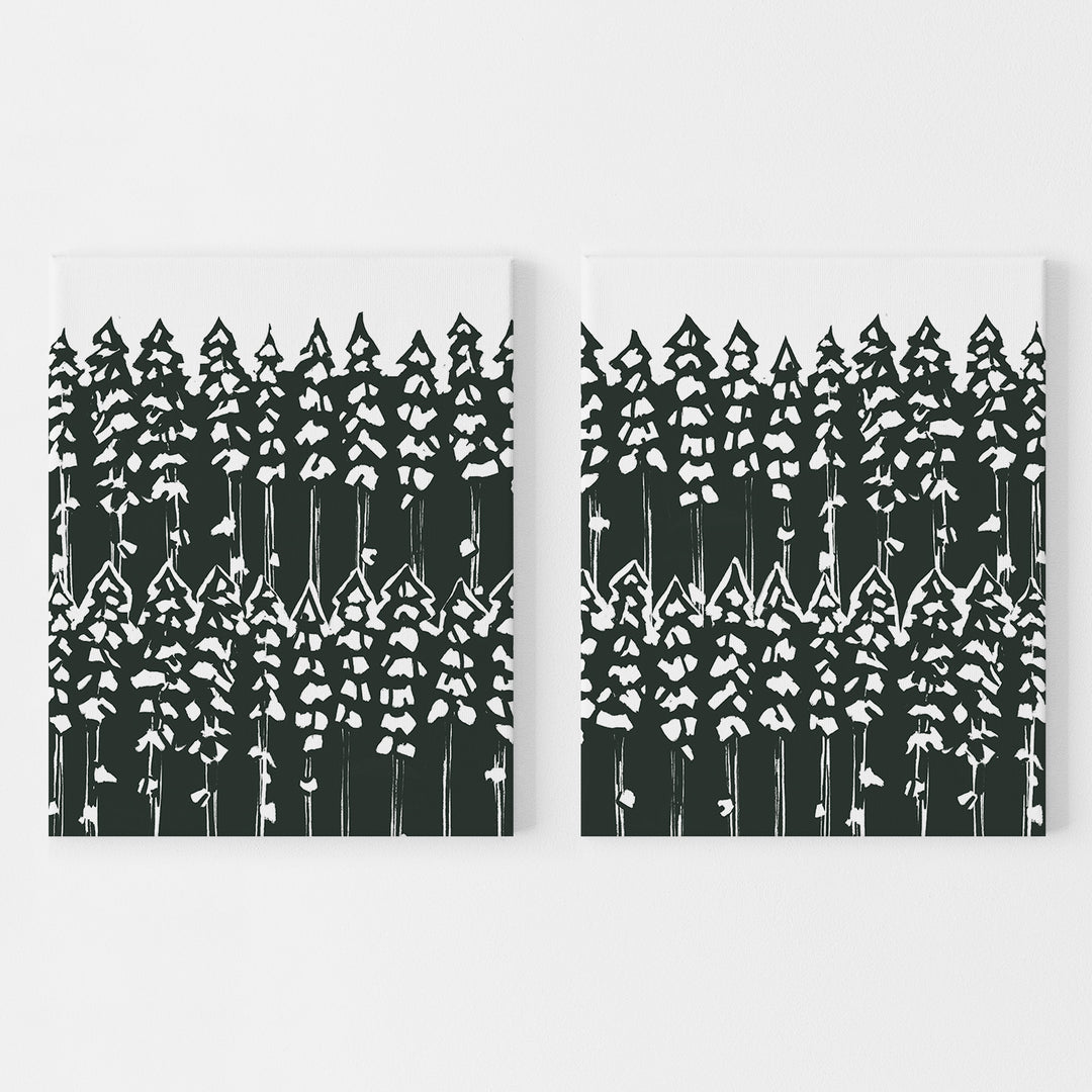 Pine Tree Woods Diptych - Set of 2 - Jetty Home