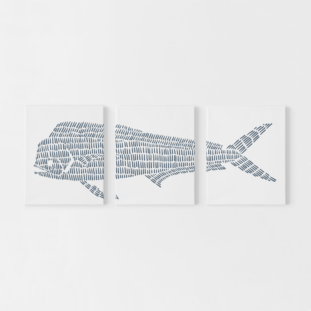 Mahi Mahi Illustration - Set of 3  - Art Prints or Canvases - Jetty Home