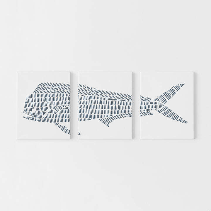 Mahi Mahi Illustration - Set of 3  - Art Prints or Canvases - Jetty Home