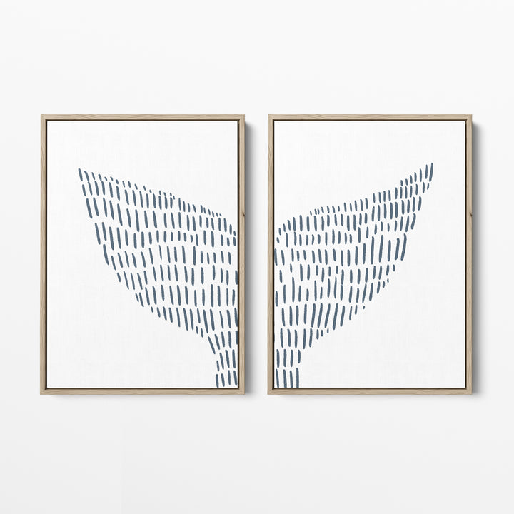 Whale Tail Modern Illustration - Set of 2  - Art Prints or Canvases - Jetty Home