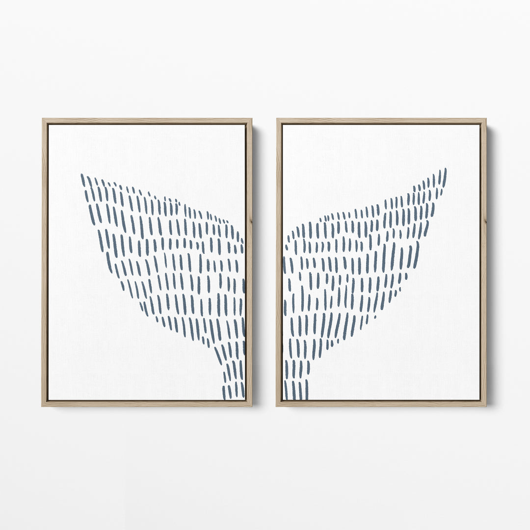 Whale Tail Modern Illustration - Set of 2  - Art Prints or Canvases - Jetty Home