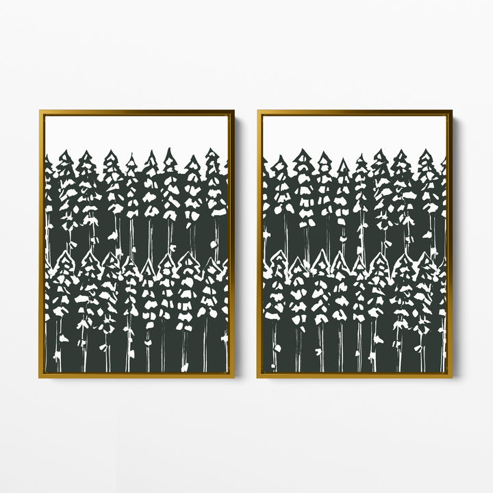 Pine Tree Woods Diptych - Set of 2 - Jetty Home