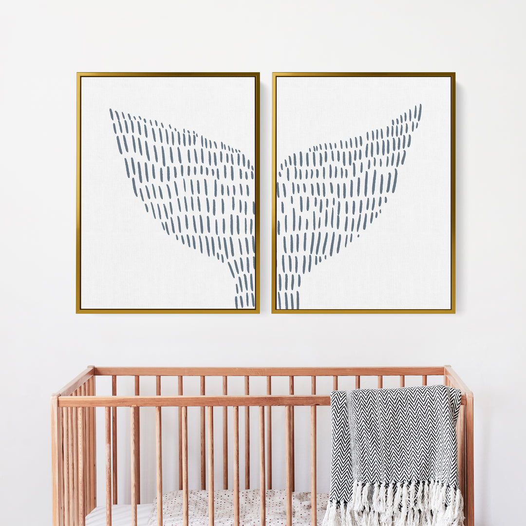 Whale Tail Modern Illustration - Set of 2 - Jetty Home