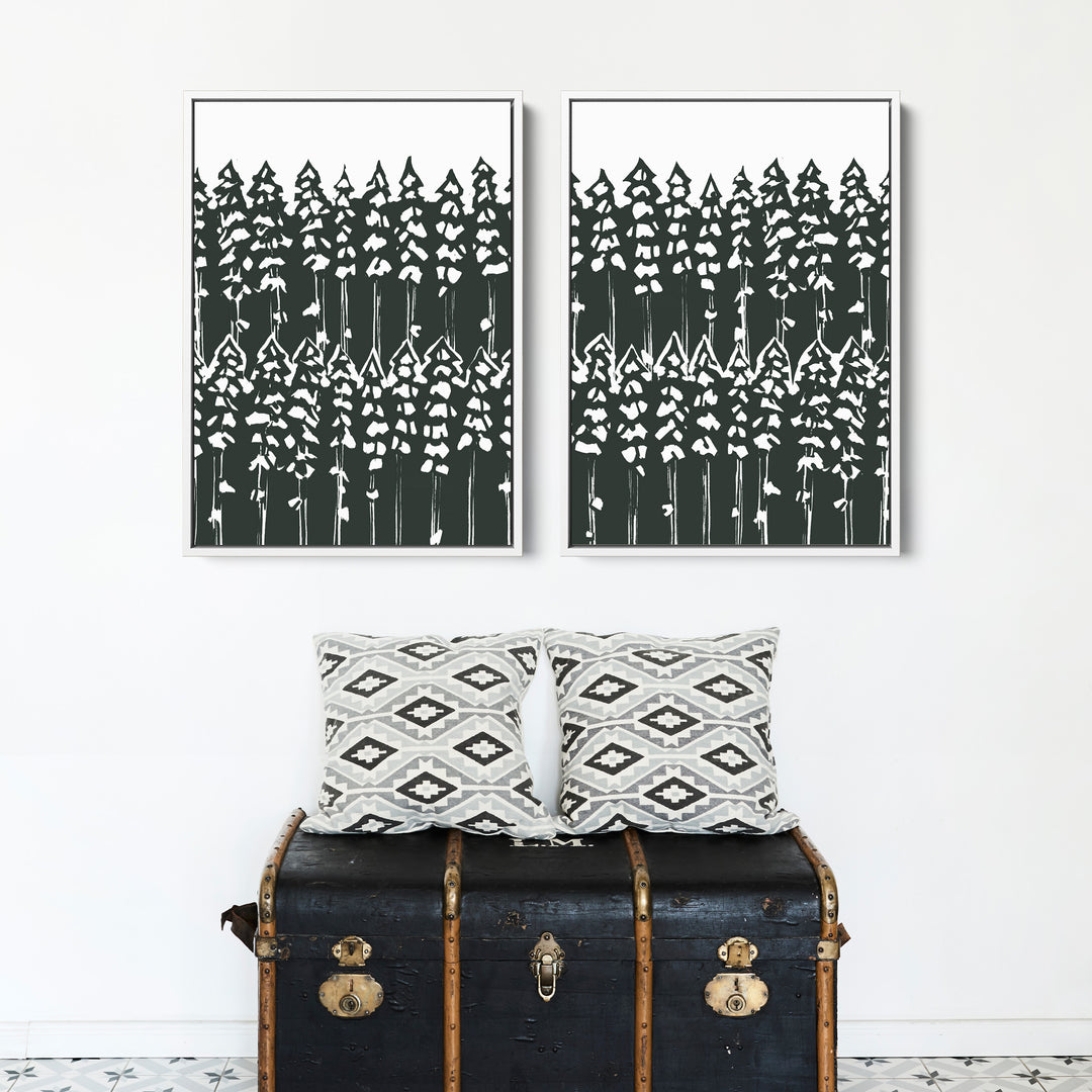 Pine Tree Woods Diptych - Set of 2 - Jetty Home