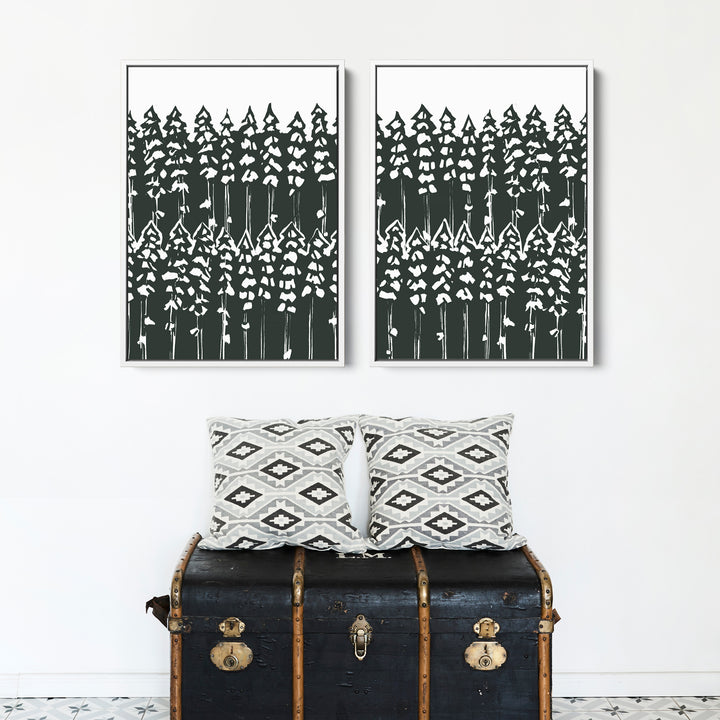Pine Tree Woods Diptych - Set of 2 - Jetty Home