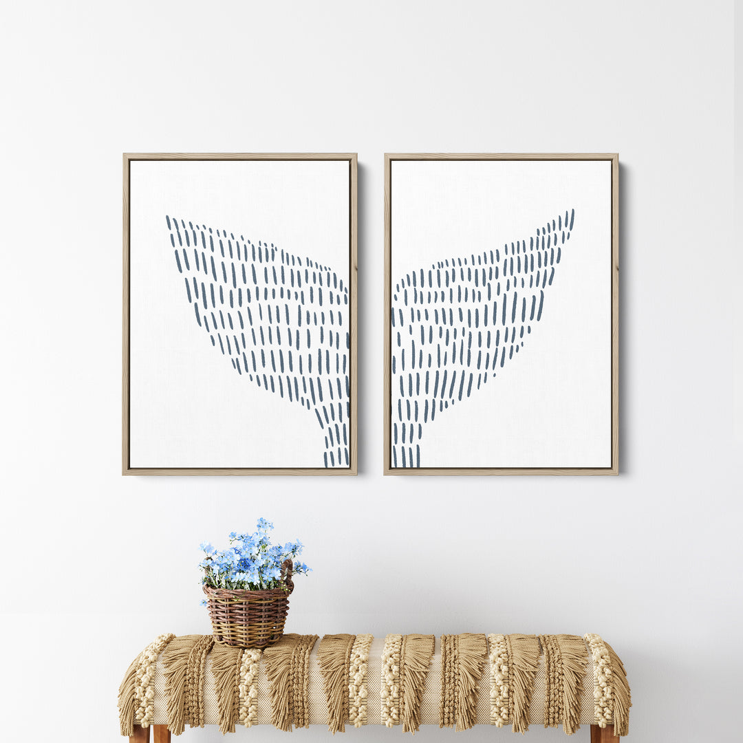 Whale Tail Modern Illustration - Set of 2  - Art Prints or Canvases - Jetty Home