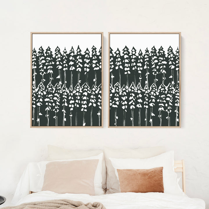 Pine Tree Woods Diptych - Set of 2 - Jetty Home