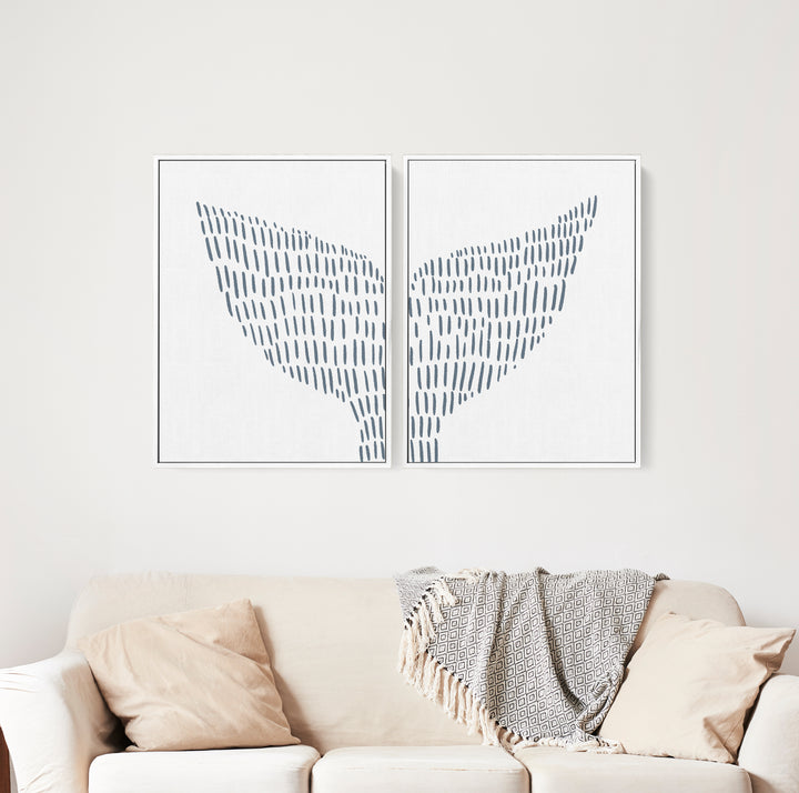 Whale Tail Modern Illustration - Set of 2 - Jetty Home