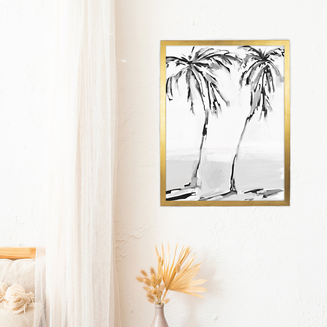 Black & White Leaning Palms - Jetty Home