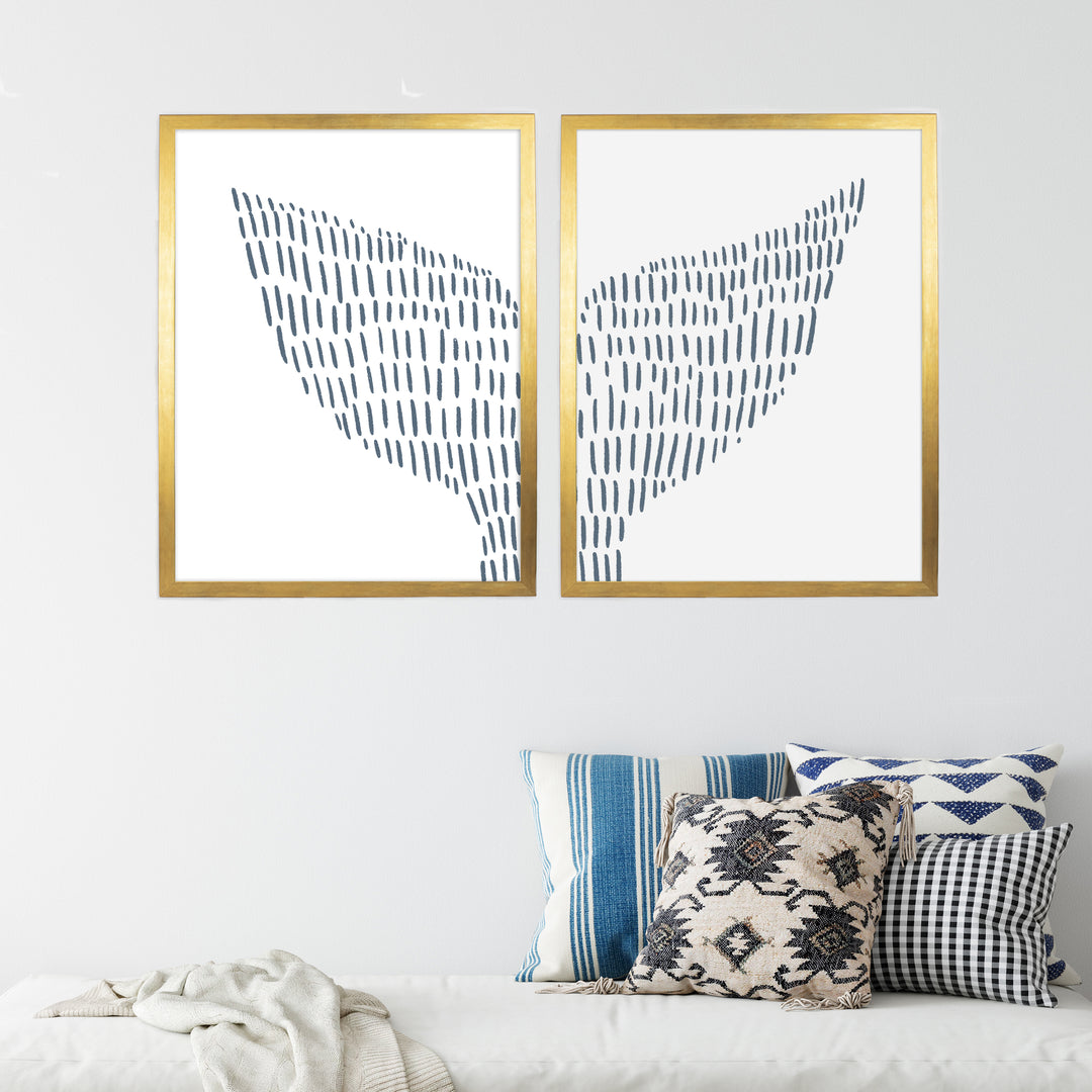 Whale Tail Modern Illustration - Set of 2 - Jetty Home