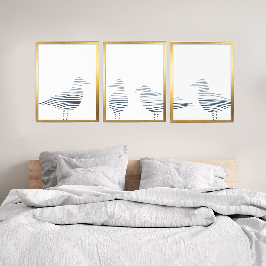 Sea Gull Gathering - Set of 3 - Jetty Home