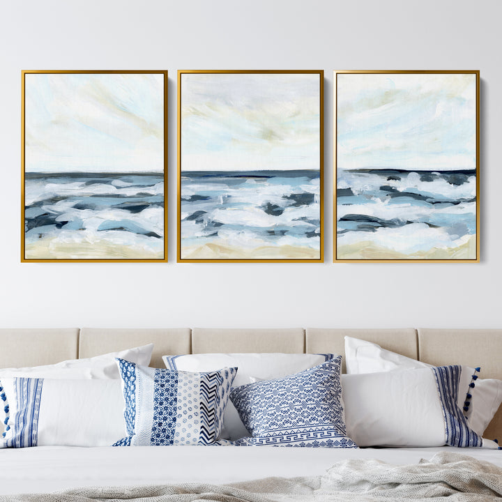 Blue Seascape Horizon - Set of 3 - Jetty Home