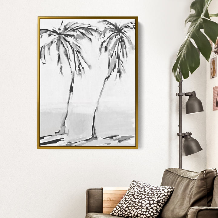 Black & White Leaning Palms - Jetty Home