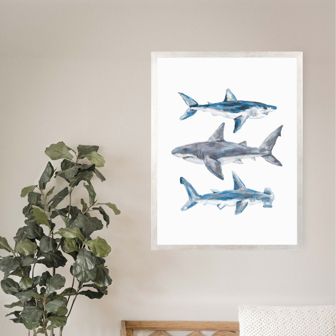Great White, Mako + Hammerhead Shark - Jetty Home