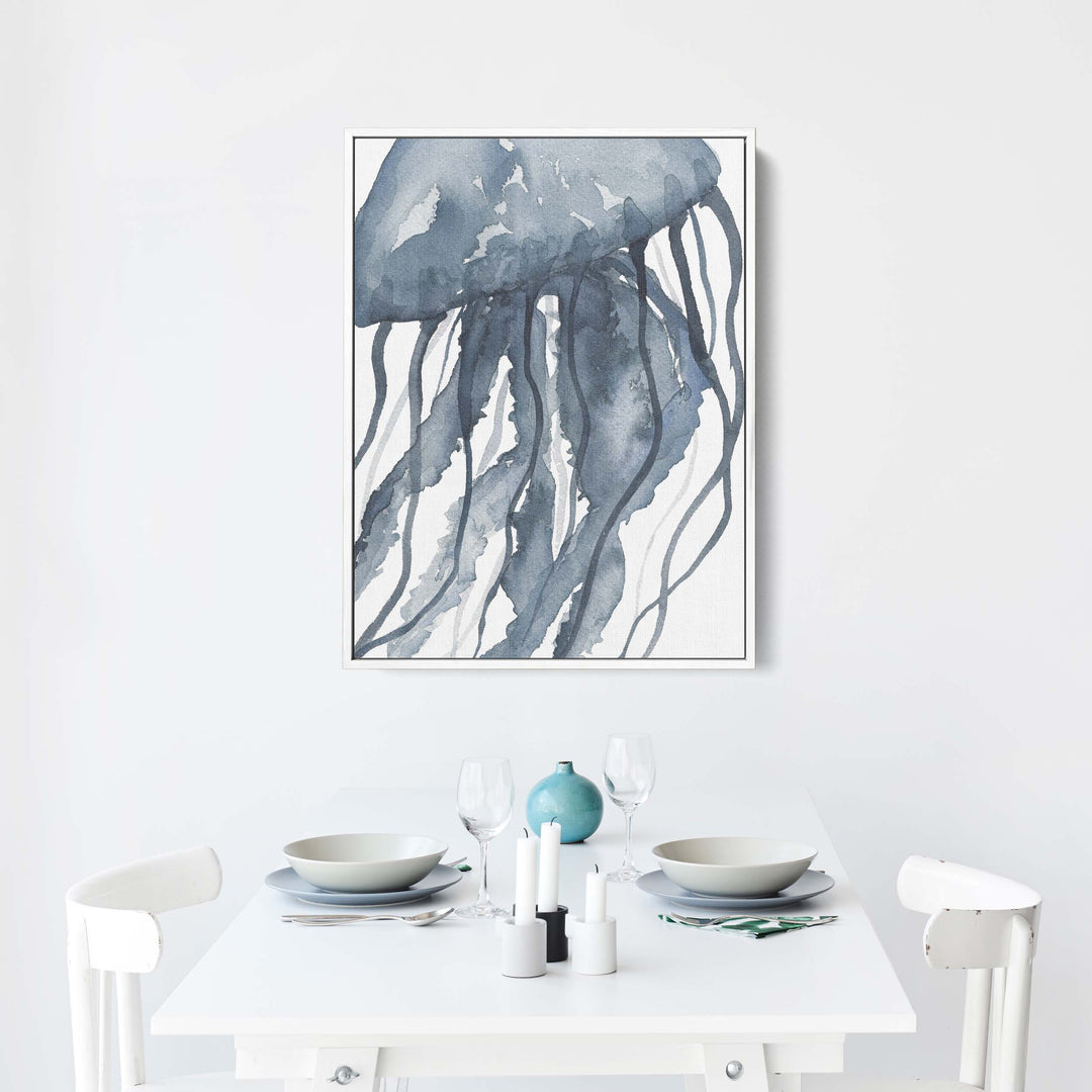 Blue Watercolor Jellyfish No. 2 - Jetty Home