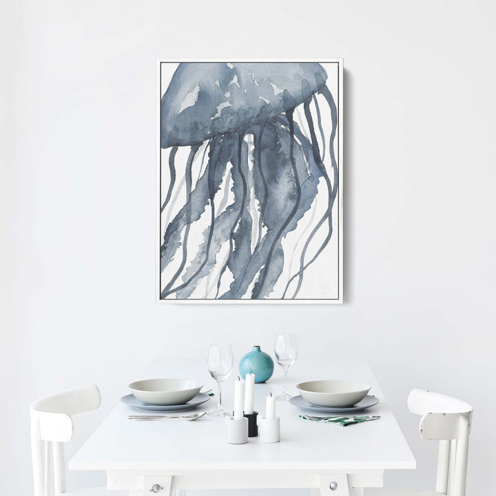 Blue Watercolor Jellyfish No. 2 - Jetty Home