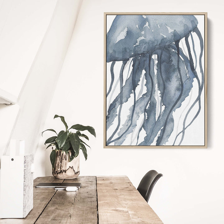 Blue Watercolor Jellyfish No. 2 - Jetty Home