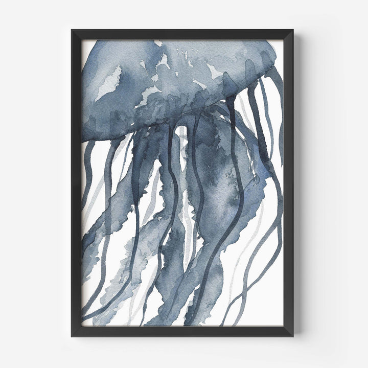 Blue Watercolor Jellyfish No. 2 - Jetty Home