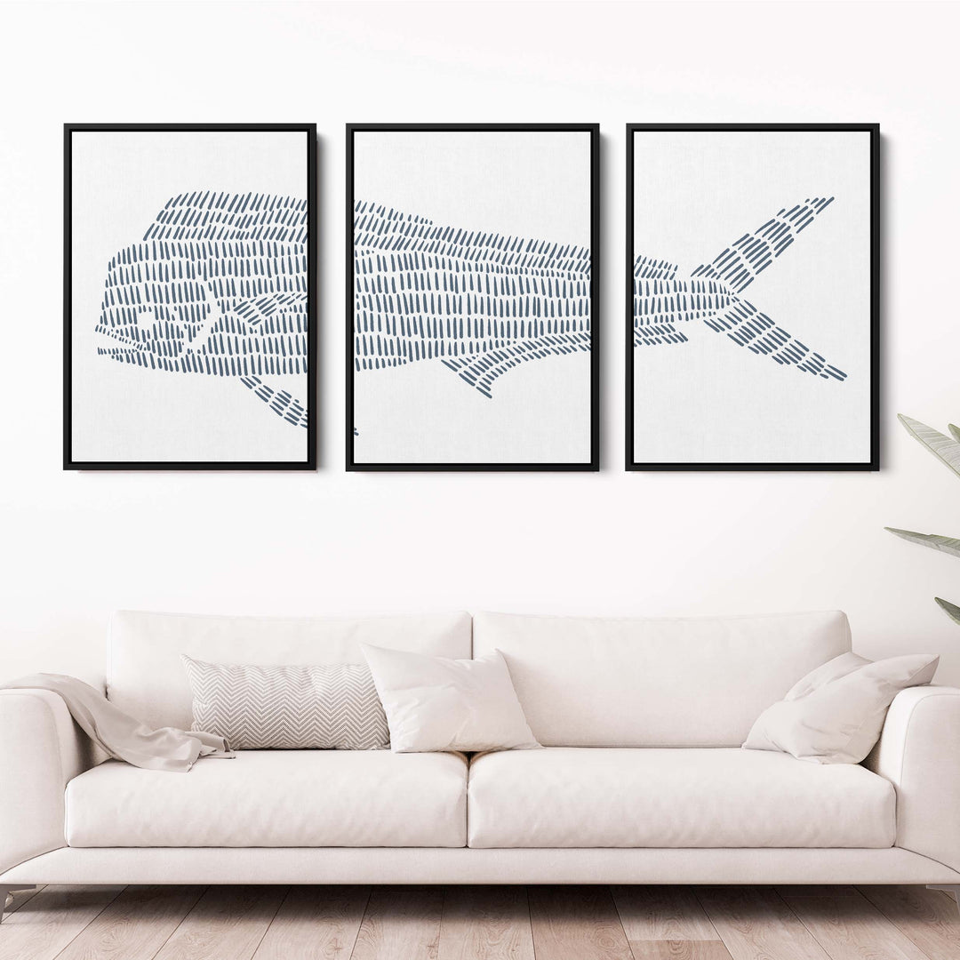 Mahi Mahi Illustration - Set of 3 - Jetty Home