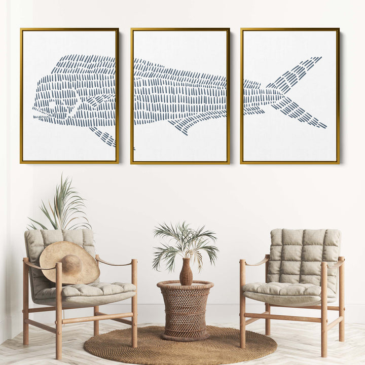Mahi Mahi Illustration - Set of 3 - Jetty Home