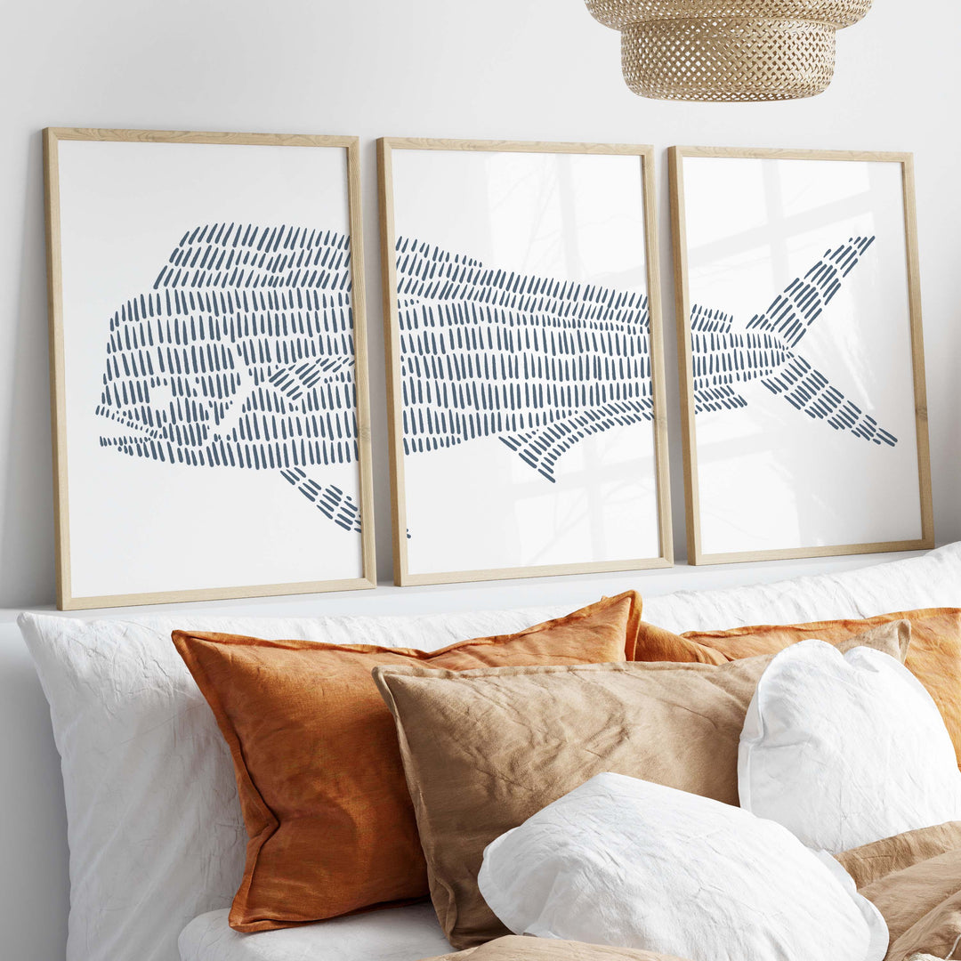 Mahi Mahi Illustration - Set of 3 - Jetty Home