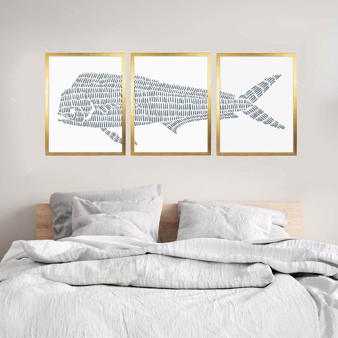 Mahi Mahi Illustration - Set of 3 - Jetty Home