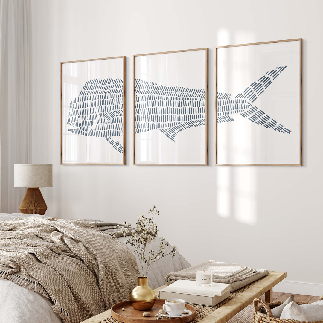 Mahi Mahi Illustration - Set of 3 - Jetty Home