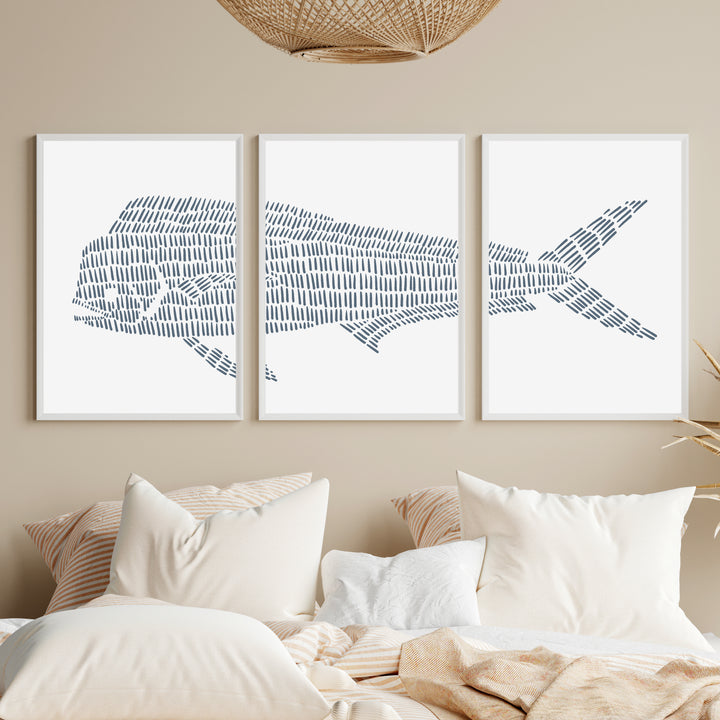 Mahi Mahi Illustration - Set of 3 - Jetty Home