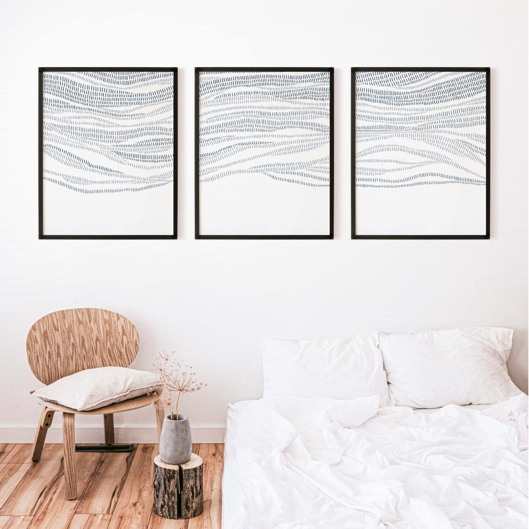 The Abstract Waves - Set of 3 - Jetty Home