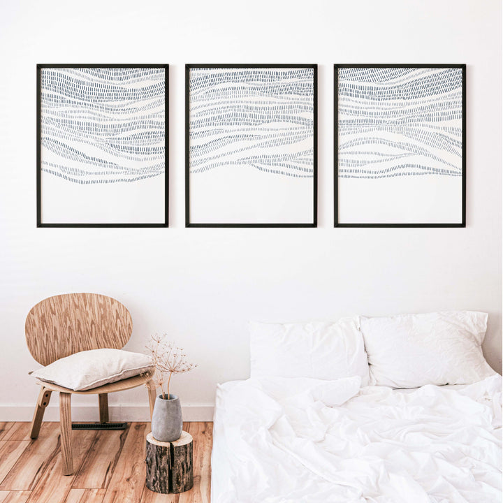 The Abstract Waves - Set of 3 - Jetty Home