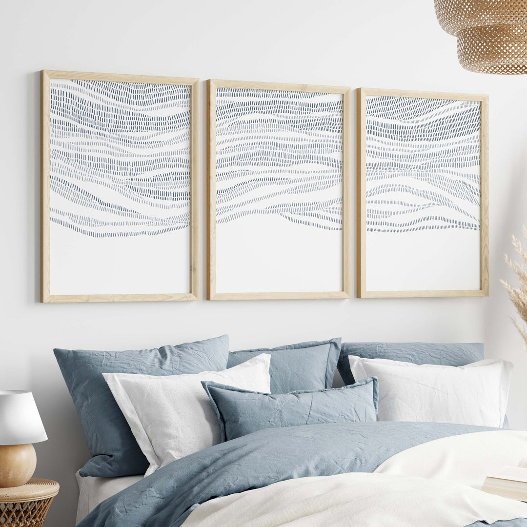 The Abstract Waves - Set of 3 - Jetty Home