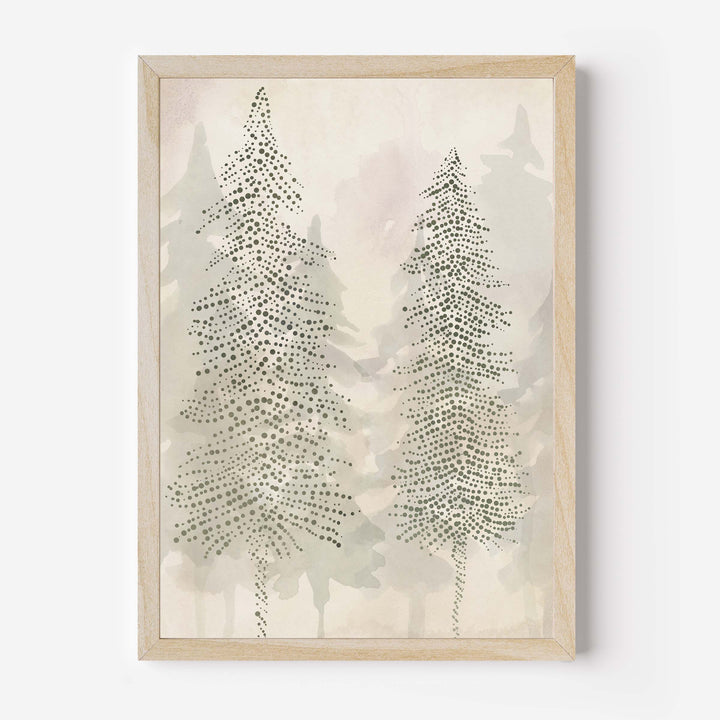 Misty Evergreen Pine Trees - Jetty Home