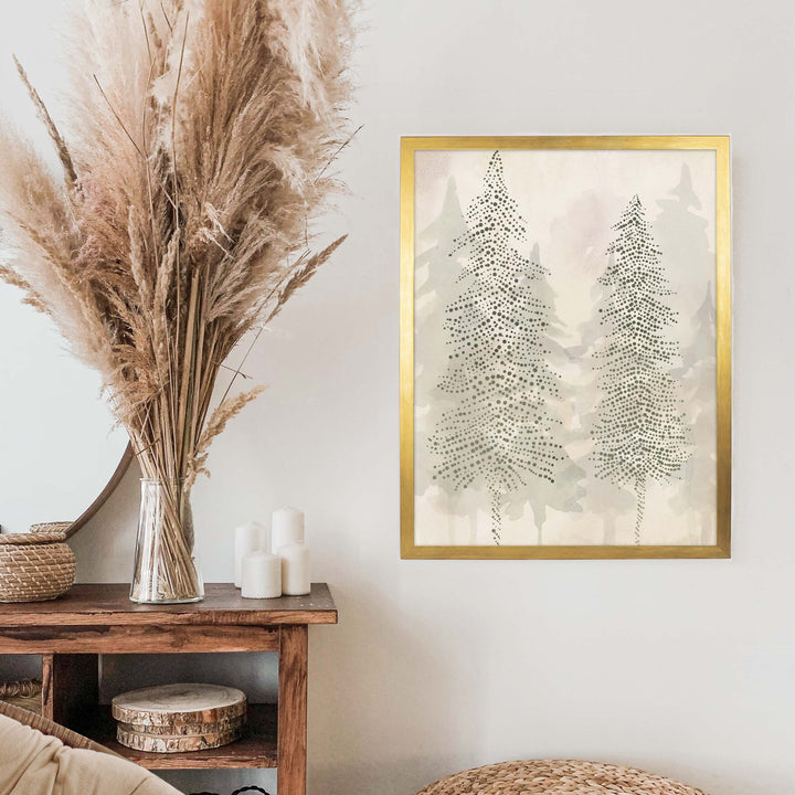 Misty Evergreen Pine Trees - Jetty Home