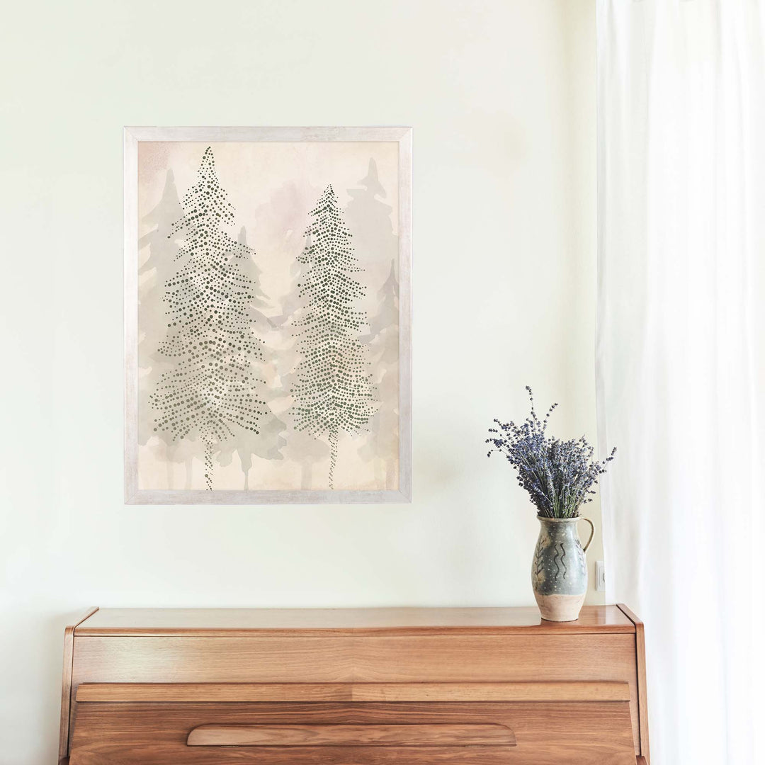 Misty Evergreen Pine Trees - Jetty Home