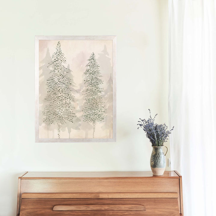 Misty Evergreen Pine Trees - Jetty Home