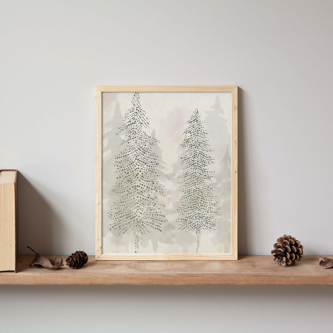 Misty Evergreen Pine Trees - Jetty Home