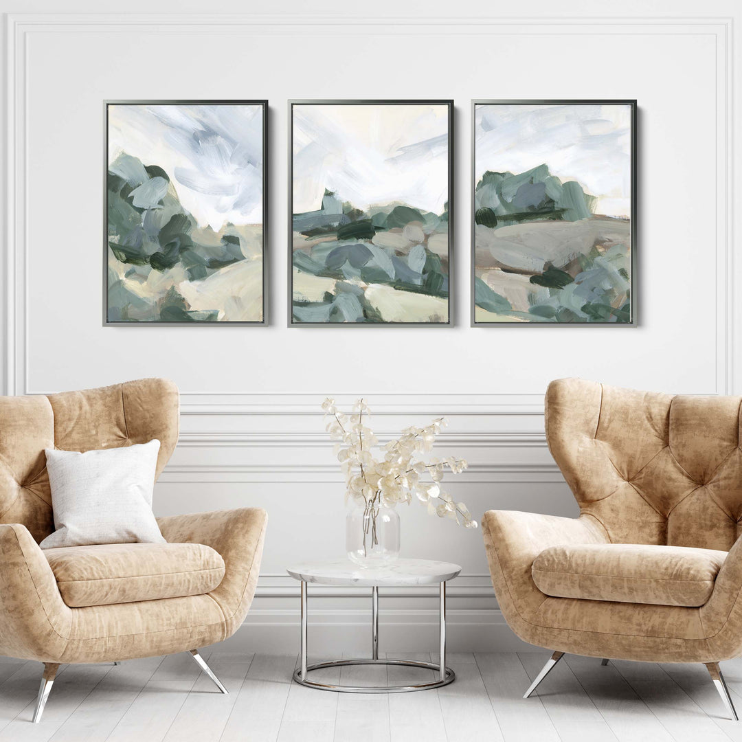 Muted Landscape Painting - Set of 3 - Jetty Home