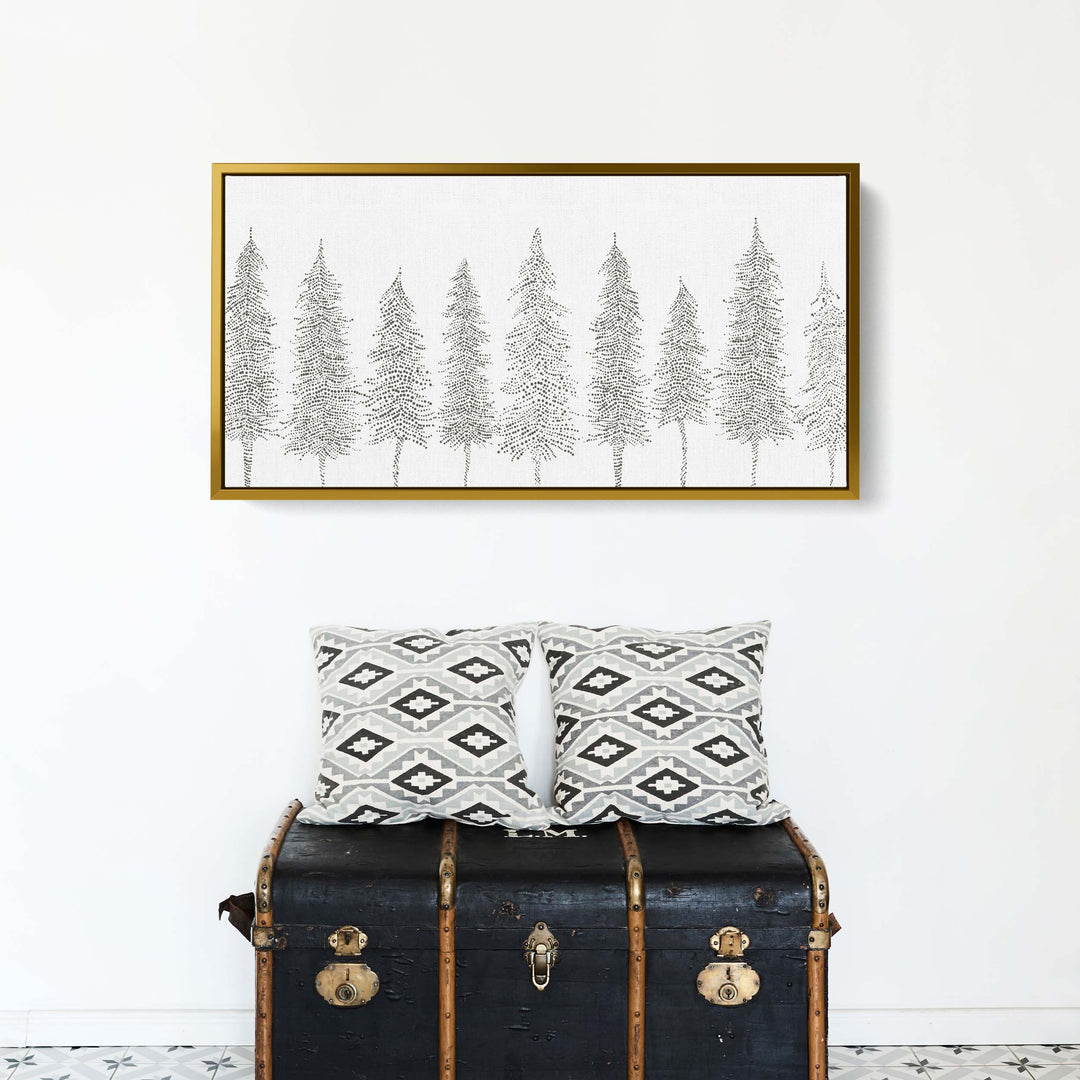 Minimalist Pine Tree Line Panoramic - Jetty Home
