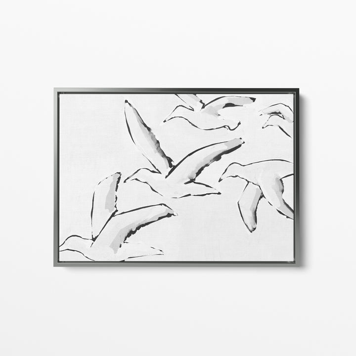 Black & White Gulls in Flight - Jetty Home