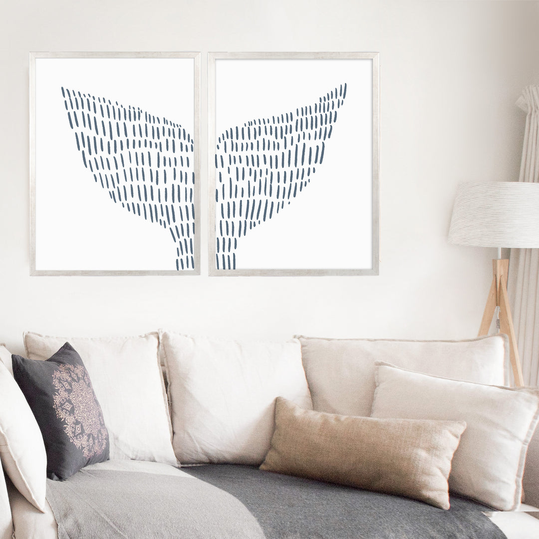 Whale Tail Modern Illustration - Set of 2 - Jetty Home