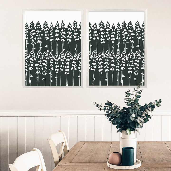 Pine Tree Woods Diptych - Set of 2 - Jetty Home