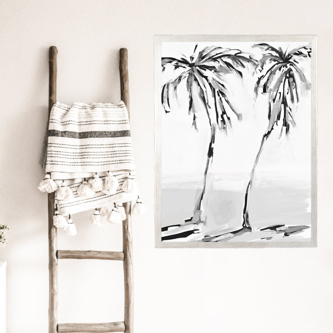 Black & White Leaning Palms - Jetty Home