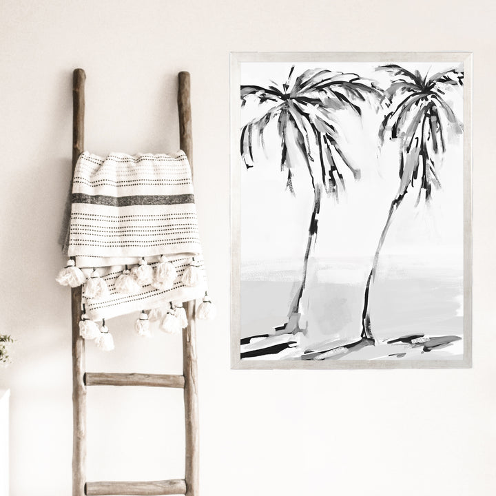 Black & White Leaning Palms - Jetty Home